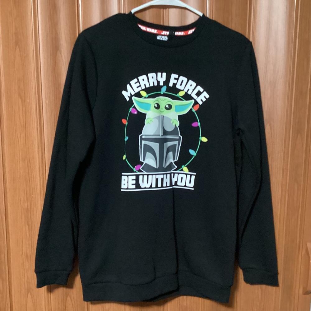 Merry Force Be With You Black Sweatshirt Star Wars The Mandalorian 14-15 years